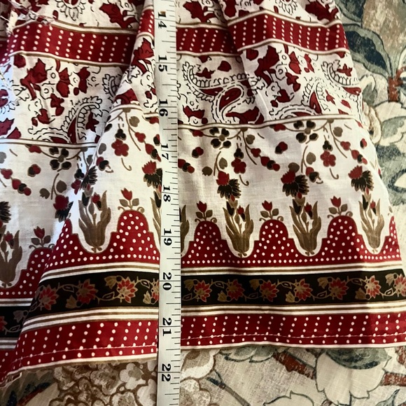 NWT,Calypso St Barth,Quilted Bib-Front Boho Folk Print Cotton Blouse,Size M - Picture 12 of 15